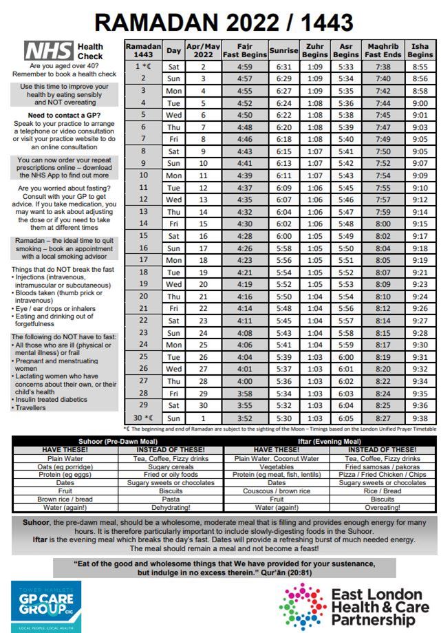 Ramadan 2022 - Royal Docks Medical Practice